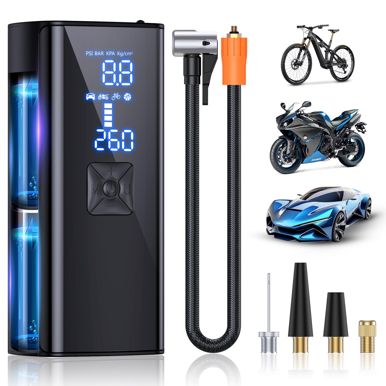 Tire Inflator Portable Air Compressor, 150Psi Portable Air Pump For Car Tires With 25000Mah Battery, 2X Faster Inflation Electri